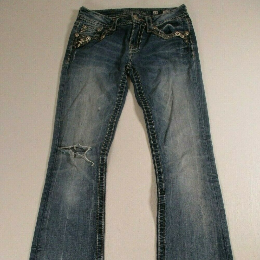 Miss Me Women 27 Sunflowers Rhinestones Jeans